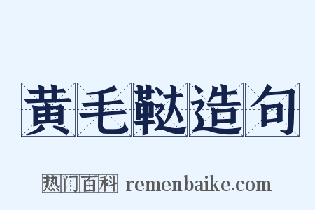 黄毛鞑造句是什么意思的图片